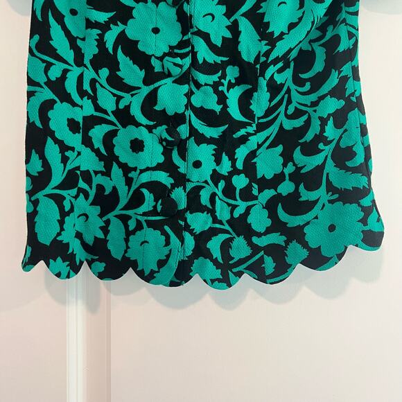 Maeve by Anthropologie Short Sleeve Women's Blouse Green and Black Size 2 - Picture 8 of 8